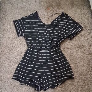 Moon River Black and White Striped Outfit